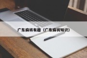 广东麻将有趣（广东麻将知识）