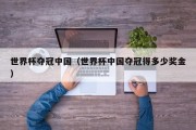 世界杯夺冠中国（世界杯中国夺冠得多少奖金）