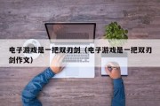电子游戏是一把双刃剑（电子游戏是一把双刃剑作文）